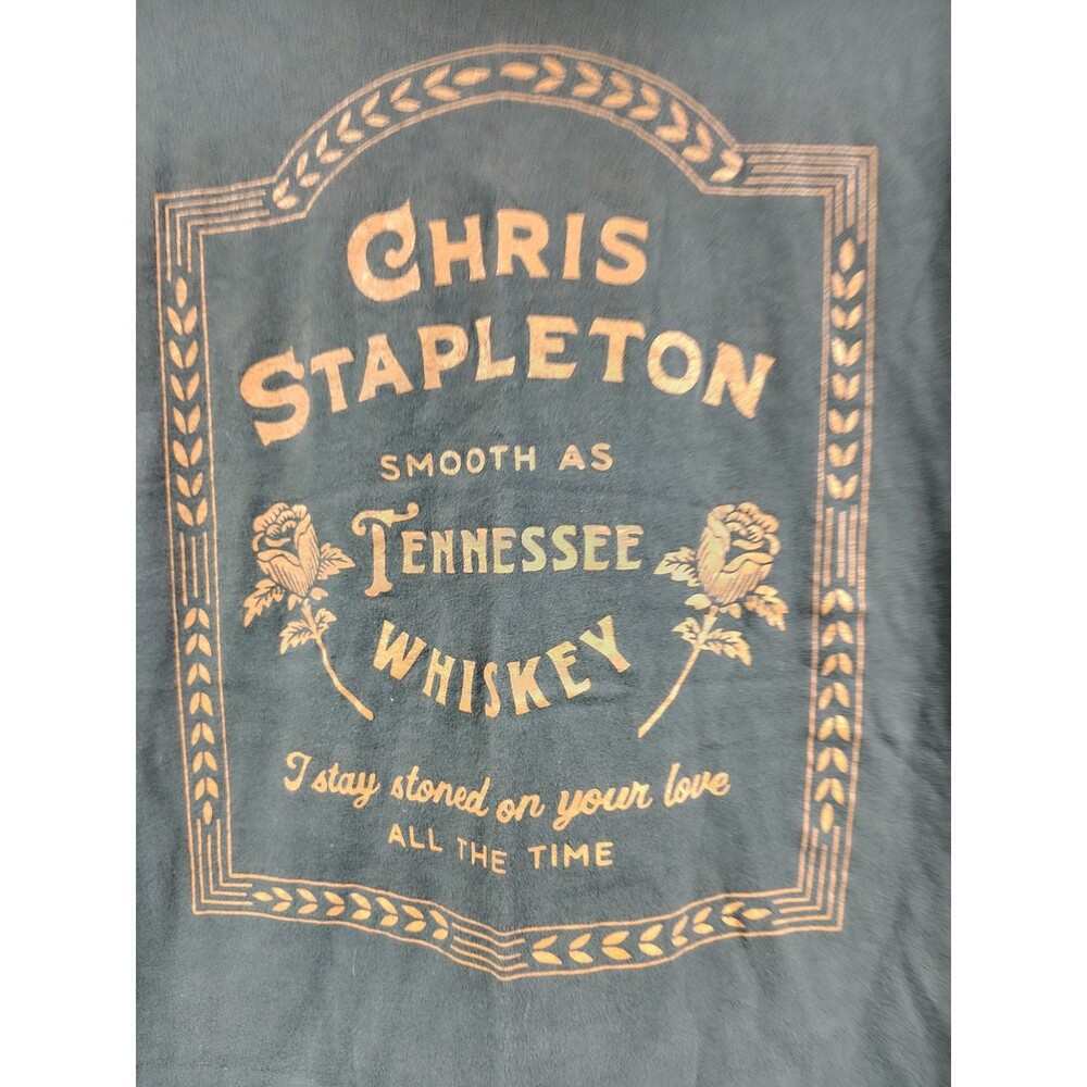 Chris Stapleton Shirt Mens Large Gray Smooth as Tennesse Whiskey Short Sleeve